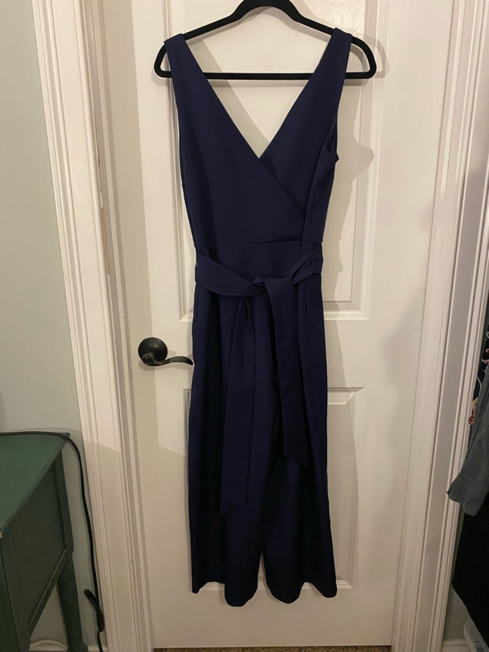 Sam Edelman V-Neck Wide-Leg Cropped Jumpsuit with Waist Tie